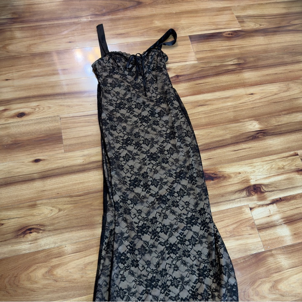 SHEIN Black Lace Maxi Dress